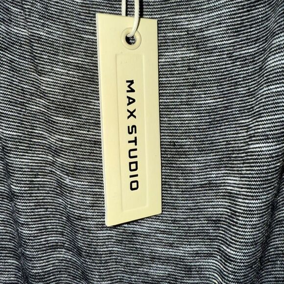 Max studio jersey trimmed slub summer maxi dress striped NWT #719 - Picture 5 of 9